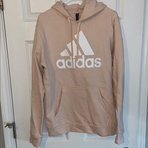 Adidas Tan and White Sweatshirt with Ribbed Cuffs